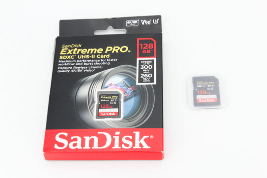 Carte mémoire SanDisk Extreme Pro SDXC UHS-II V90 128 GB 300 MB/s U3 Classe 10 (occasion)