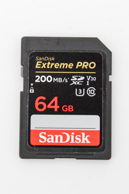 Carte Mémoire SDXC SANDISK Extreme PRO 64Gb 200mb/s V30 U3 (occasion)
