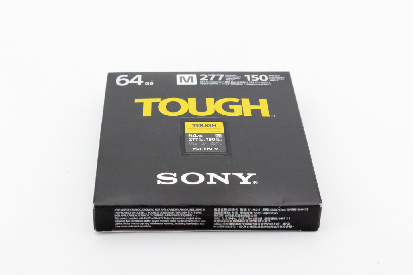 Carte mémoire SDXC II Sony THOUGH 64 Gb 277 Mb/s V60 U3  (occasion)