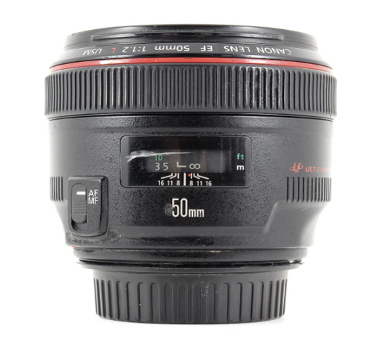 Objectif Canon EF 50mm f/1.2 L USM (location)